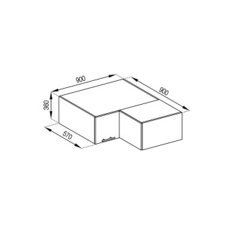 Кухонная секция антресоль А 90х90 кут прямий (570) Адель Мир мебели