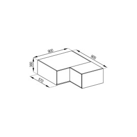 Кухонная секция антресоль А 90х90 кут прямий (570) Софи Мир мебели