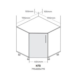 Кухонна секція Н70-795 нижня 795 кут 45