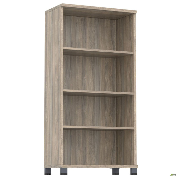 Шкаф открытый SIG - 12 (800х420х1600мм) Опора Черный графит / Вяз Либерти Дымчатый AMF