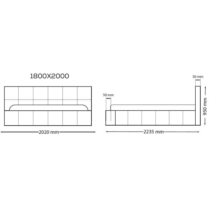 Кровать Мягкая обивка 1,8х2,0 Тони / Tony MiroMark SF-38-TO