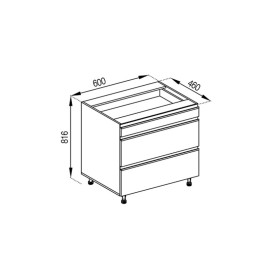 Кухонная секция нижняя Н 60 3Ш (1 + 2) FAVORIT Софи Мир мебели