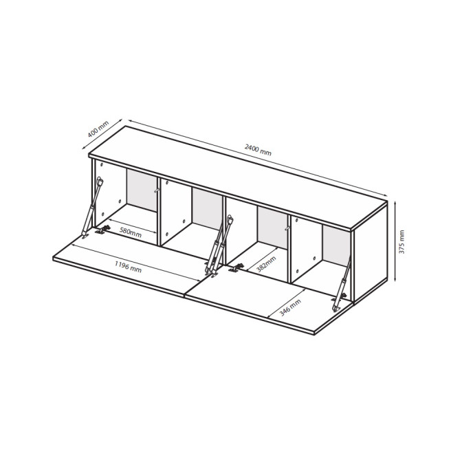 Секция LEG'S BOX TV 2,4 / Глянец Белый MiroMark LB-24-WB