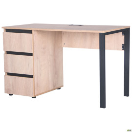 Стол компьютерный Pluto ST L (1200х600х750) Дуб Эндгрейн/Черный графит AMF