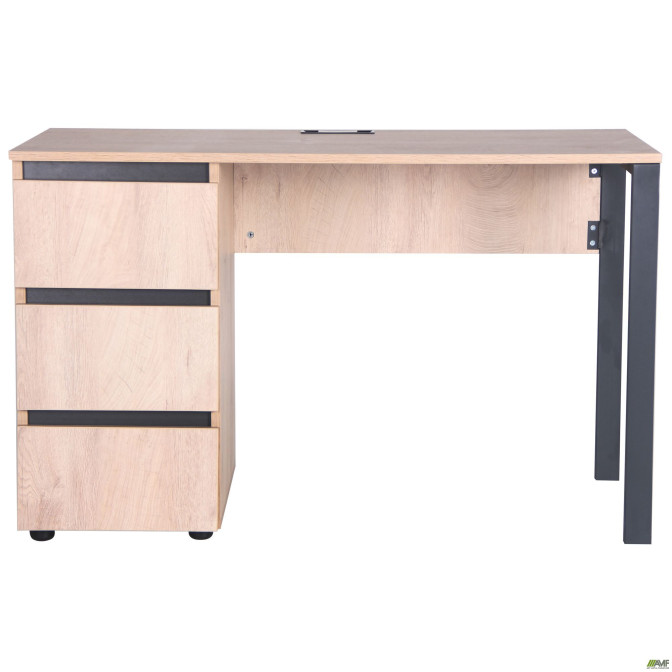 Стол компьютерный Pluto ST L (1200х600х750) Дуб Эндгрейн/Черный графит AMF