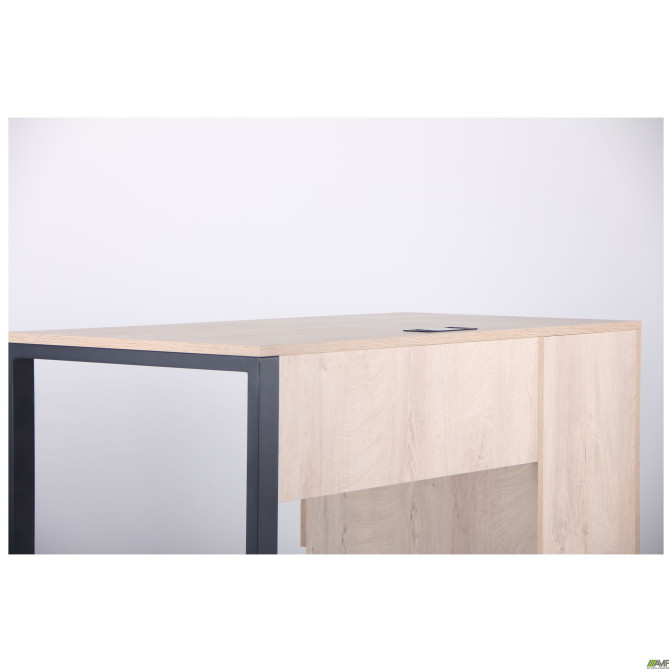 Стол компьютерный Pluto ST L (1200х600х750) Дуб Эндгрейн/Черный графит AMF