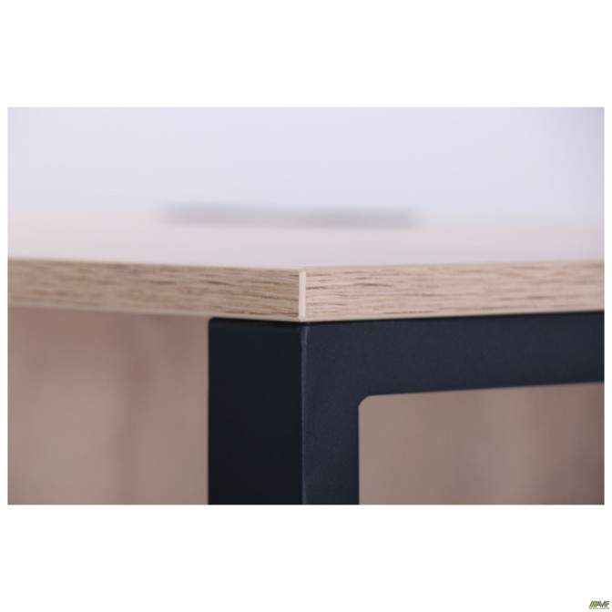 Стол компьютерный Pluto ST L (1200х600х750) Дуб Эндгрейн/Черный графит AMF