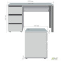Стол компьютерный Pluto ST L (1200х600х750) Дуб Эндгрейн/Черный графит AMF