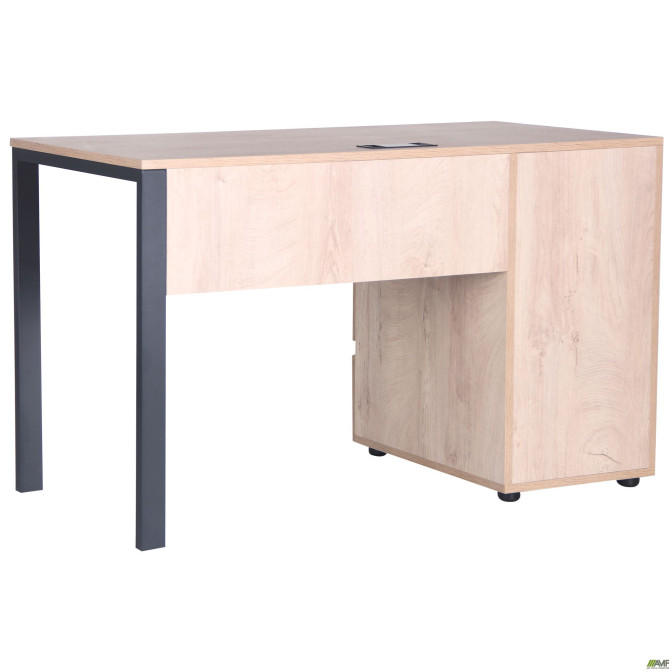 Стол компьютерный Pluto ST L (1200х600х750) Дуб Эндгрейн/Черный графит AMF