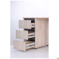 Стол компьютерный Pluto ST L (1200х600х750) Дуб Эндгрейн/Черный графит AMF