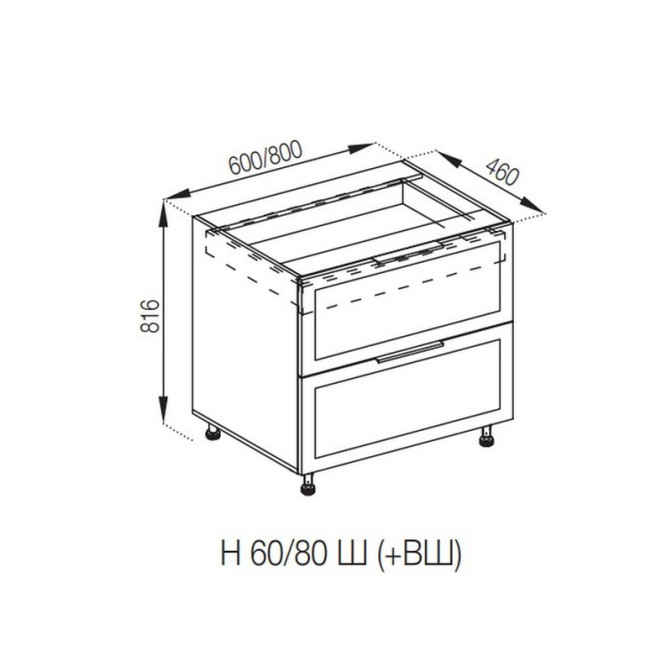 Кухонная секция нижняя Н 80 Ш ( + ВШ) FAVORIT Анна Мир мебели 
