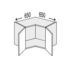Кухонна секція Вінтаж верхня Кут В 90° 650х650/360 2дв VN-190W/9003 MiroMark