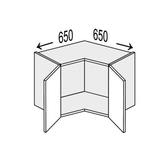 Кухонна секція Вінтаж верхня Кут В 90° 650х650/360 2дв VN-190W/9003 MiroMark