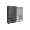 Шкаф-купе 2.15м 2Дв с зеркалом Вильма / Wilma Графит MiroMark WL-21-GT