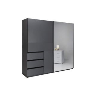 Шкаф-купе 2.15м 2Дв с зеркалом Вильма / Wilma Графит MiroMark WL-21-GT
