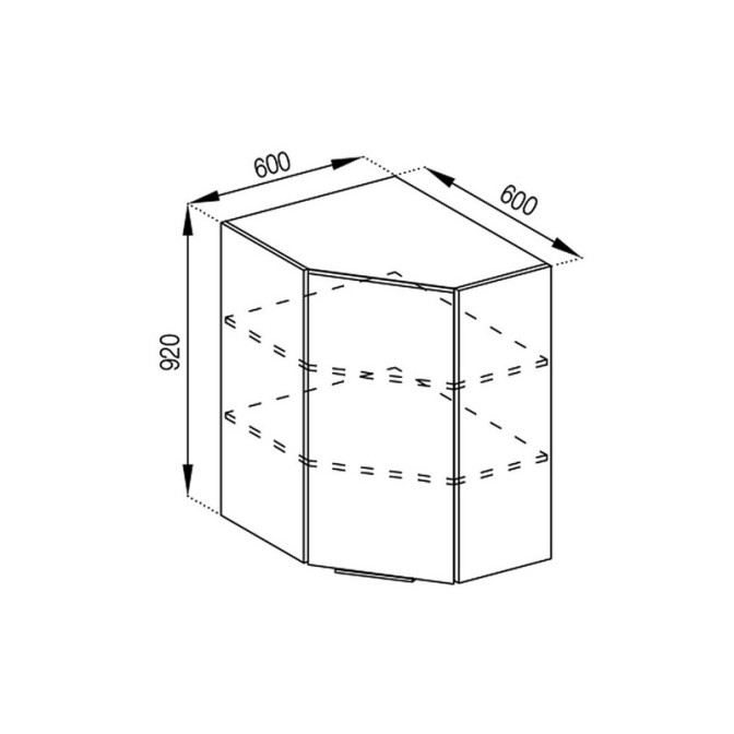 Кухонная секция верхняя 60*60 (h-920) Милана Мир мебели