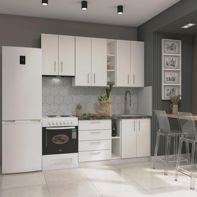 Кухня готова ДСП 3 Класик 2,0 м висота Н 900 плита окремо, з ручками Senam