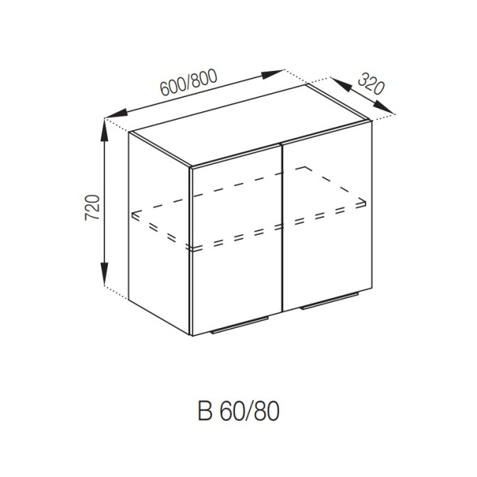 Кухонная секция верхняя В 80 Милана Мир мебели 