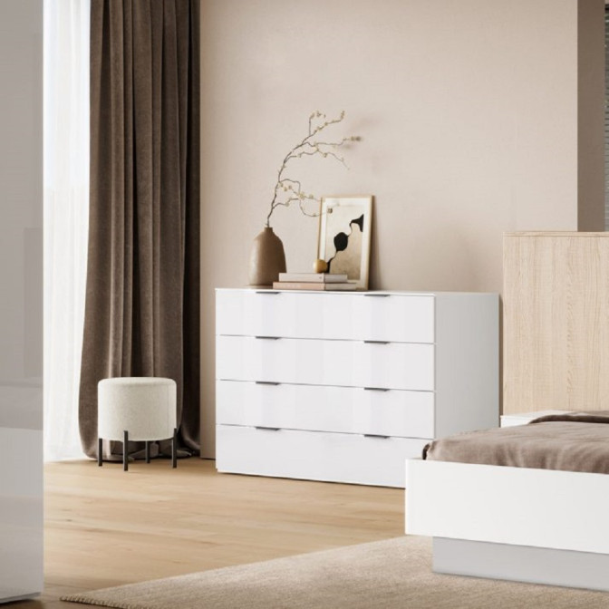 Комод 4Ящ Міла / Mila Глянець Білий MiroMark MA-64-WB