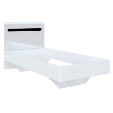 Кровать односпальная Глянец Белый / Чёрный Бьянко Мир Мебели