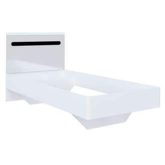 Кровать односпальная Глянец Белый / Чёрный Бьянко Мир Мебели