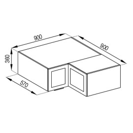 Кухонная секция антресоль А 90х90 кут прямий (570) Анна Мир мебели 