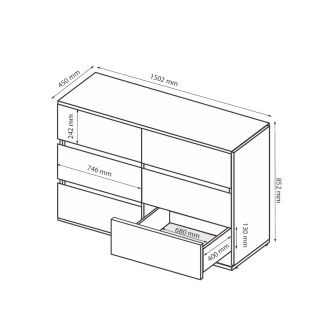 Комод 6Ящ Лилу / Lily Глянец Кашемир MiroMark LY-66-GC Комод 6Ящ Лилу / Lily Глянец Кашемир MiroMark LY-66-GC