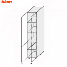 Кухонна секція Міленіум WG Пенал 40П/2140 Pro Blum Ліва ML-741W/01L MiroMark