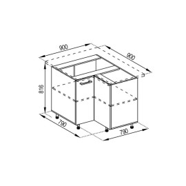 Кухонна секція нижня 90*90 Марта  Світ меблів