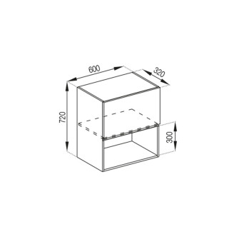 Кухонна секція верхня 60 Б п/мікрохв. Влада Світ меблів 