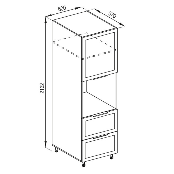 Кухонная секция пенал П 60 ДШ LUX Анна Мир мебели