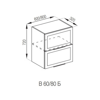 Кухонная секция верхняя В 80 Б Анна Мир мебели 
