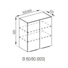 Кухонная секция верхняя В 80 (h-920) Алиса Мир мебели 