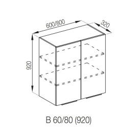 Кухонная секция верхняя В 80 (h-920) Алиса Мир мебели 