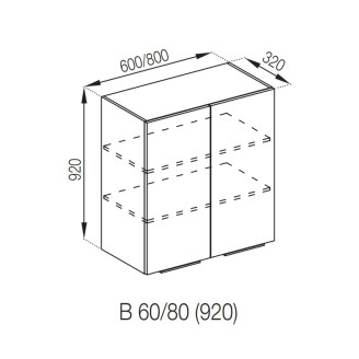 Кухонна секція верхня В 80 (h-920) Аліса Світ меблів 