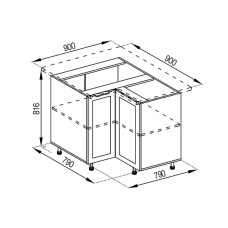 Кухонная секция нижняя 90*90 Анна Мир мебели