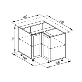Кухонна секція нижня 90*90 Анна Світ меблів