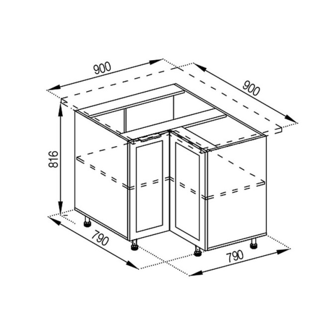 Кухонна секція нижня 90*90 Анна Світ меблів