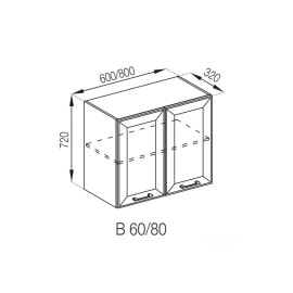 Кухонная секция верхняя В 60 Марго Мир мебели