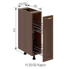 Кухонная секция нижняя Н 20 карго LUX Роксана Мир мебели