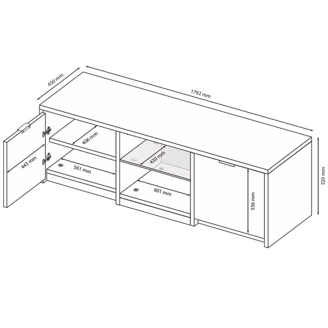 Тумба ТВ Рома / Roma Глянец Белый MiroMark RM-160-WB