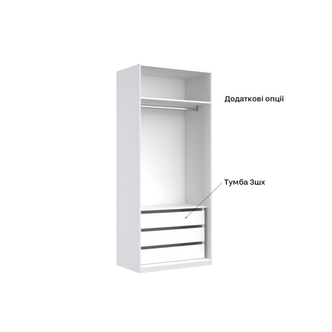 Шкаф 2Дв без зеркал Фемели / Family Глянец Белый MiroMark FM-12-WB