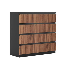 Комод 4Ящ Черный / Дуб Ливорно Фрида Мир Мебели