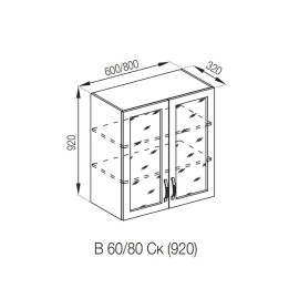 Кухонная секция нижняя В 80 Ск (h-920) Оля Мир мебели 
