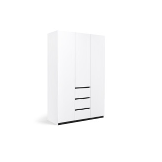 Шкаф 3Дв 3Ящ Дуо / Duo Супермат Белый - Глянец Антрацит MiroMark DU-13-WM