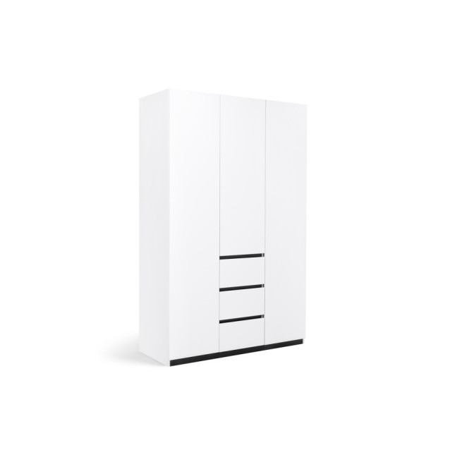 Шкаф 3Дв 3Ящ Дуо / Duo Супермат Белый - Глянец Антрацит MiroMark DU-13-WM