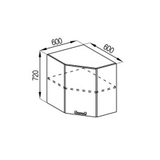 Кухонная секция верхняя 60*60 Марта Мир мебели