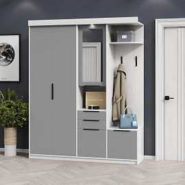 Прихожая Силуэт 2 Артвуд Светлый / Серая мышка Мир Мебели