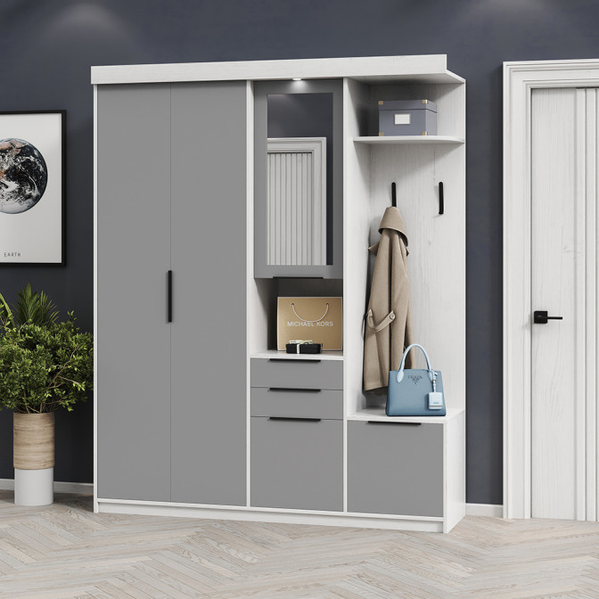 Передпокій Силует 2 Артвуд Світлий / Сіра мишка Світ Меблів