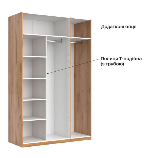 Шкаф 3Дв без зеркала Тоффи / Toffee Супермат Тоффи - Орех Макадамия MiroMark TF-23-TF